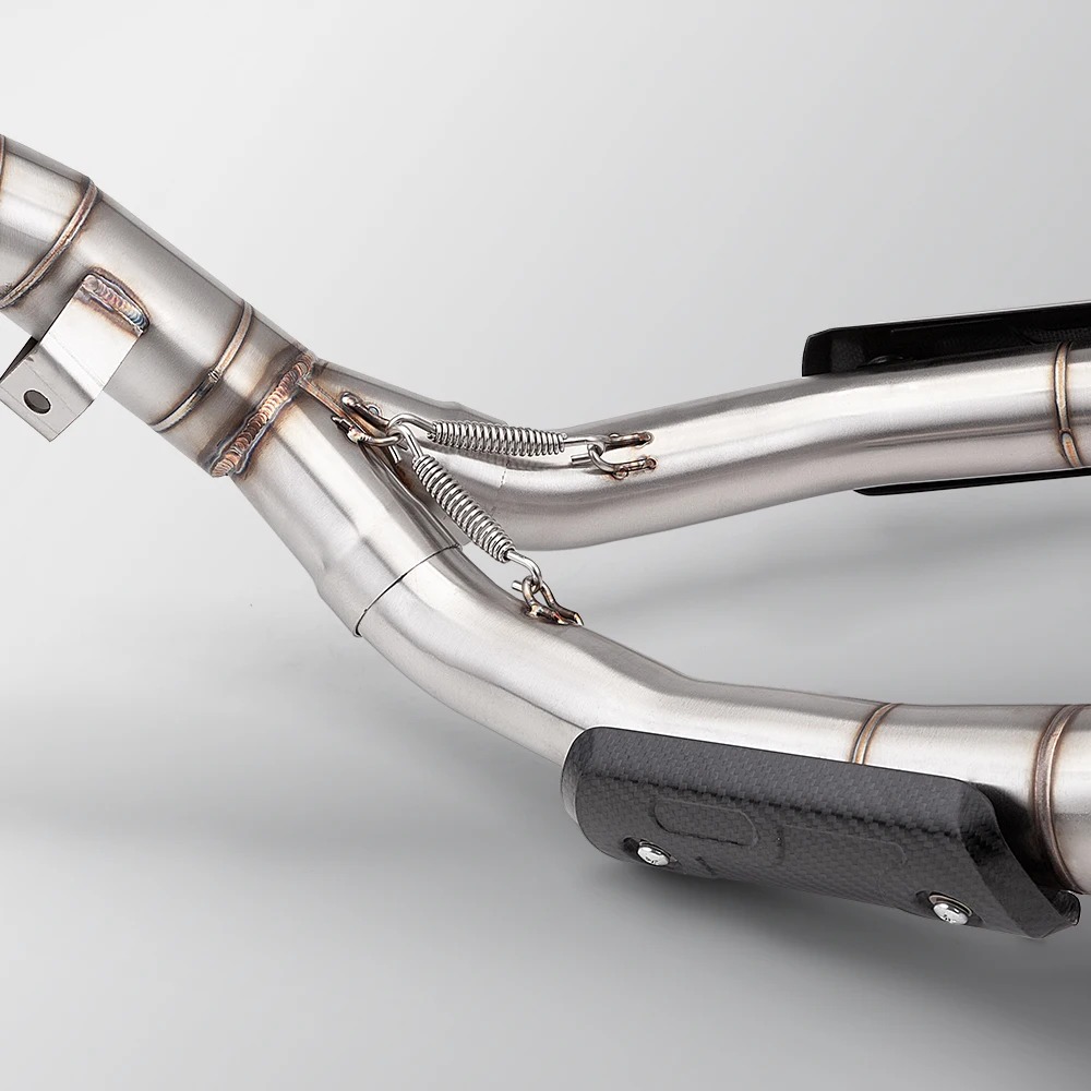 2018-2025 Duke 790 Motorcycle Exhaust System Modification with New 51MM GP Dual Muffler and Middle Link Pipe